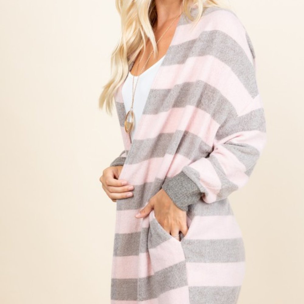 Ultra Soft Striped Cardigan - Picture 5 of 9
